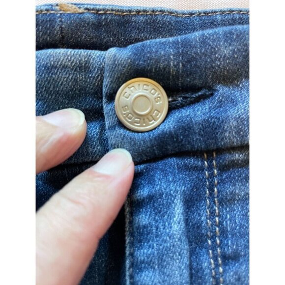 Chicos The Platinum Jegging Size 4 /US Sz XXL 22 Distressed Denim Jeans Stretchy - Picture 5 of 12